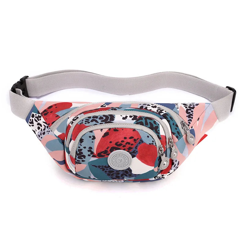 Printed Women's Waist Bag Sports Running Chest Bags Travel Leisure