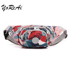 Printed Women's Waist Bag Sports Running Chest Bags Travel Leisure