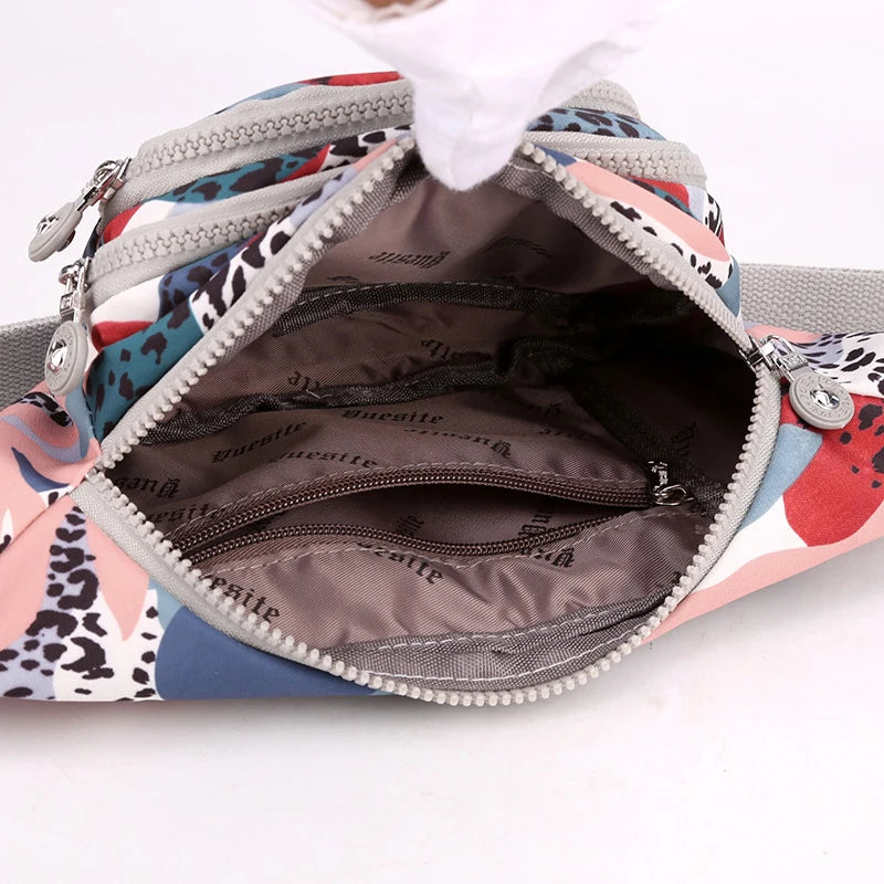Printed Women's Waist Bag Sports Running Chest Bags Travel Leisure