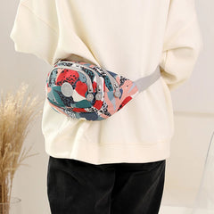 Printed Women's Waist Bag Sports Running Chest Bags Travel Leisure