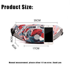 Printed Women's Waist Bag Sports Running Chest Bags Travel Leisure