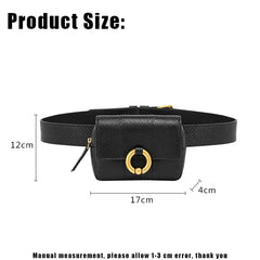 Women Waist Bag Leather Chest Handbag Beige