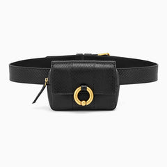 Women Waist Bag Leather Chest Handbag Beige