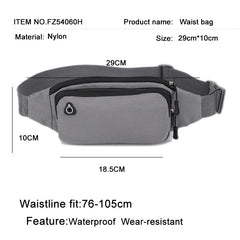 Camouflage Waist Bag with Earphone Hole for Men Women