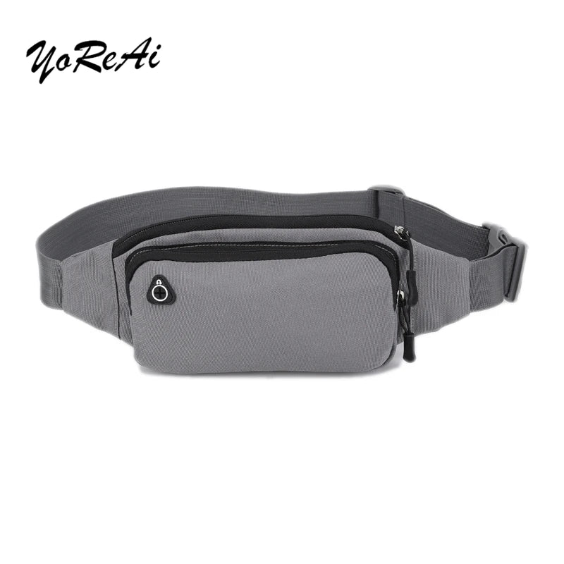 Camouflage Waist Bag with Earphone Hole for Men Women