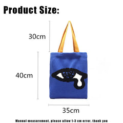 Japanese Knitting Handbags Large Capacity Jacquard Purses Shopper Bag