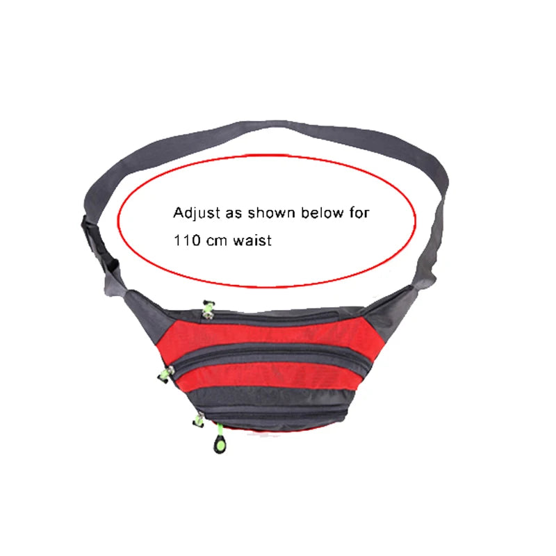 Travel Waist Bag Zipper Outdoor Sports Shoulder Bag Waterproof Adjustable