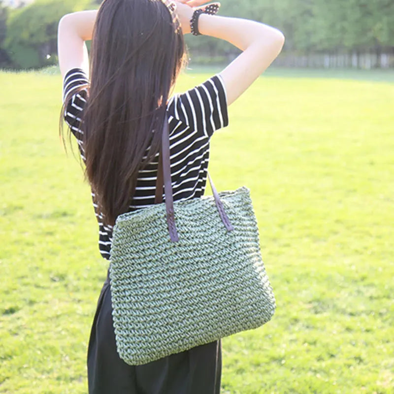 Woven Straw Beach Bag Large Totes Shoulder Bags