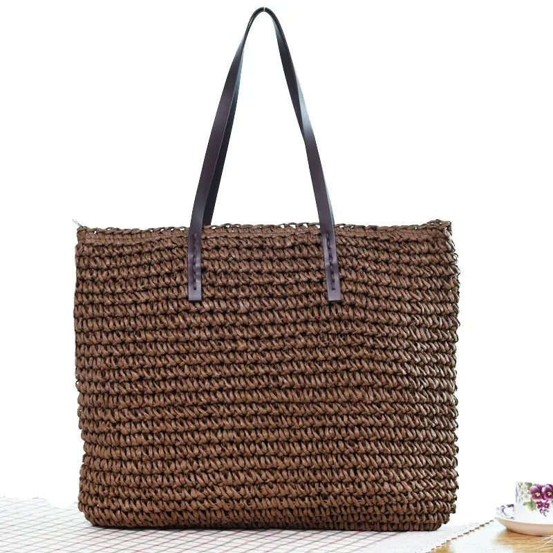 Woven Straw Beach Bag Large Totes Shoulder Bags
