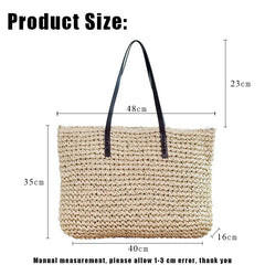 Woven Straw Beach Bag Large Totes Shoulder Bags