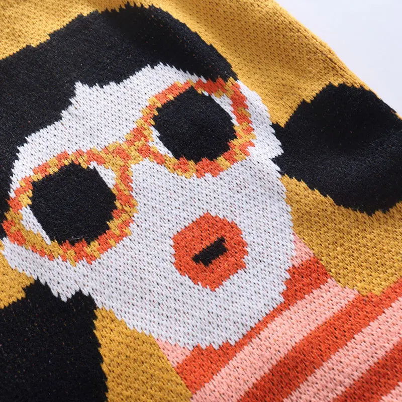 Women Knitting Shopping Bag Cartoon Tote Pack Girl Shoulder Bags Handbag