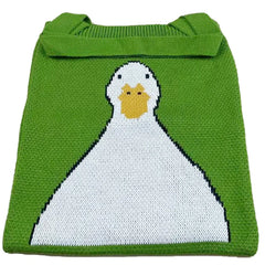 Women Knitting Shoulder Bags Duck Cartoon Handbag Casual Tote