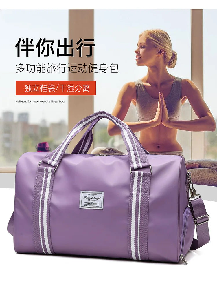 Yoga Gym Bag with Shoe Compartment and Wet-Dry Separation