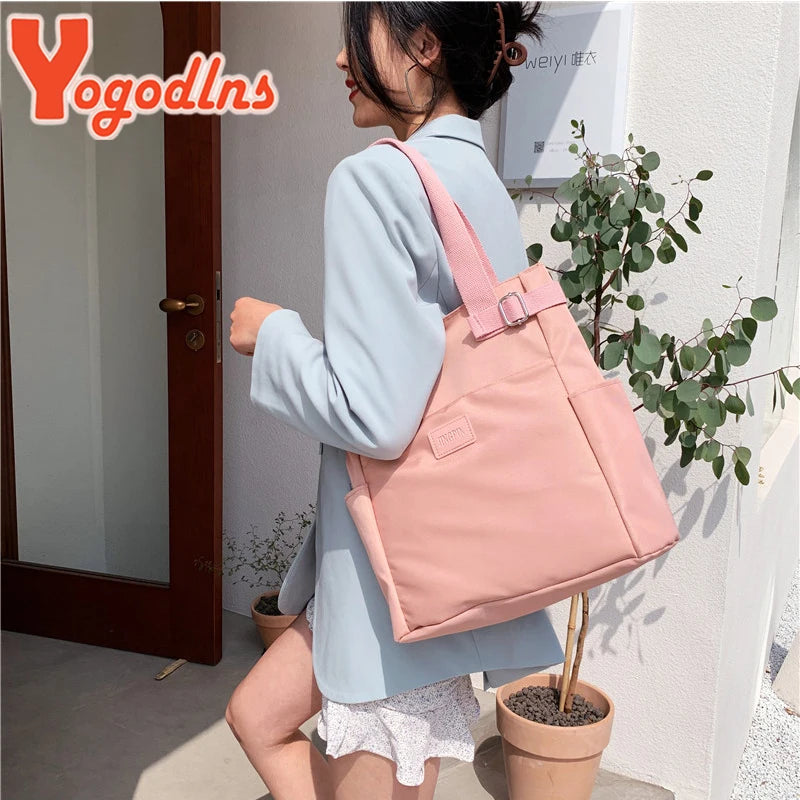 Casual Oxford Shoulder Bag Women Large Capacity Handbags Solid Handle Bag