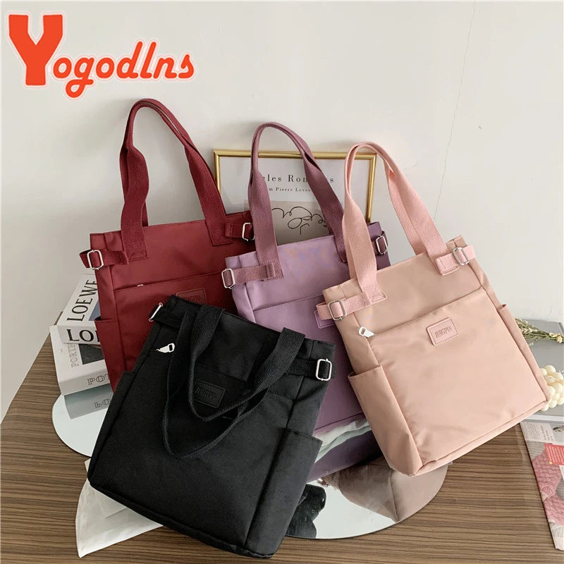 Casual Oxford Shoulder Bag Women Large Capacity Handbags Solid Handle Bag