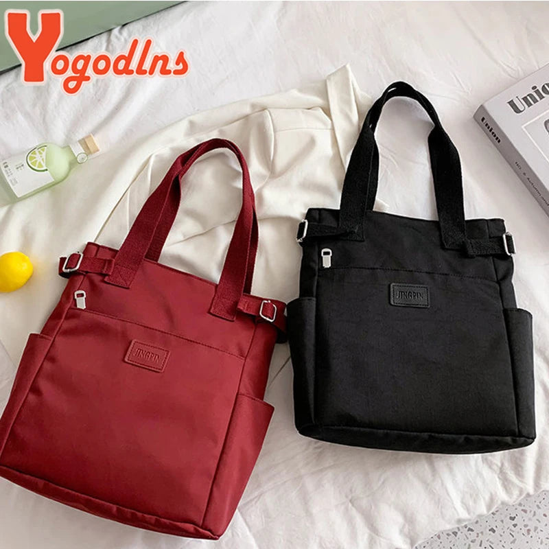 Casual Oxford Shoulder Bag Women Large Capacity Handbags Solid Handle Bag
