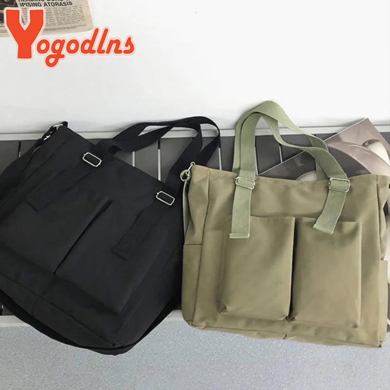 Casual Waterproof Nylon Tote Bag Large Capacity Women Tote Bag Bookbags Bolsa