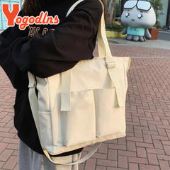 Casual Waterproof Nylon Tote Bag Large Capacity Women Tote Bag Bookbags Bolsa