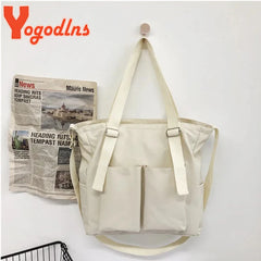 Casual Waterproof Oxford Shoulder Bag Girls Waterproof Bucket Bag