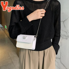 Flap Square Bag Female PU leather Shoulder Crossbody Bag