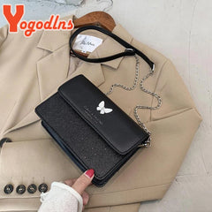 Flap Square Bag Female PU leather Shoulder Crossbody Bag