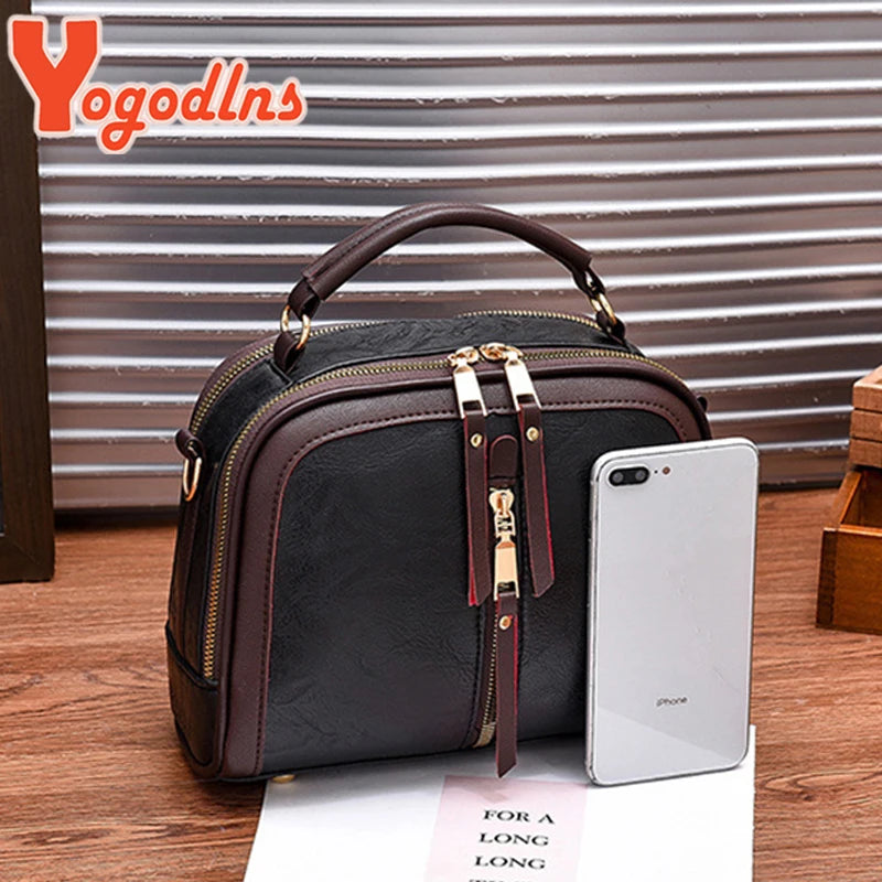 Crossbody Bags For Women PU Leather High Ladies Solid Bag