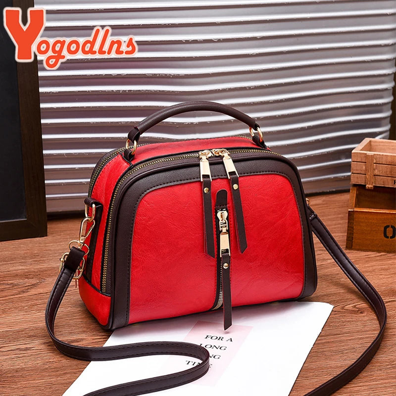 Crossbody Bags For Women PU Leather High Ladies Solid Bag