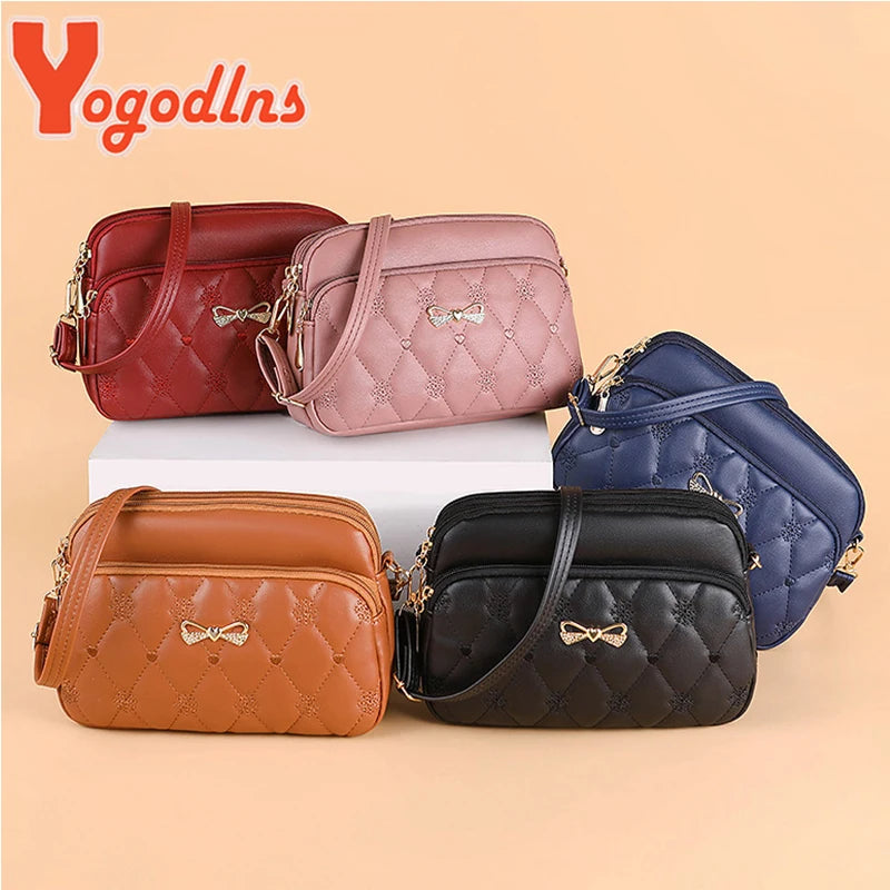 Diamond Embroidery Shoulder Bag for Women Casual Crossbody Messenger Handbag
