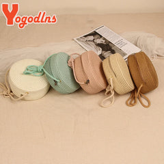 Round Straw Bags for Women Summer Woven Beach Bag Crossbody Shoulder Bag