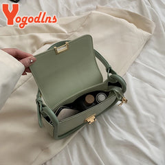 Contrast Crossbody Shoulder Bag Women Square Flap Underarm Handbag