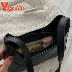 Women's PU Leather Underarm Bag Shoulder Handbag Clutch Purse Bolsa