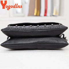 Rivet Skull Shoulder Bag Women PU Leather Handbag Purse Hand Bags