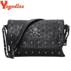 Rivet Skull Shoulder Bag Women PU Leather Handbag Purse Hand Bags
