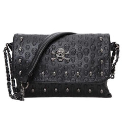 Rivet Skull Shoulder Bag Women PU Leather Handbag Purse Hand Bags