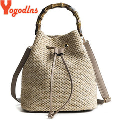 Women Straw Beach Bag Crossbody Shoulder Rattan Messenger Bag