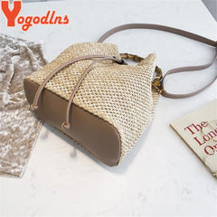 Women Straw Beach Bag Crossbody Shoulder Rattan Messenger Bag