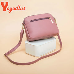 Heart Embroidery Crossbody Bag Women PU Leather Shoulder Bag Small Square Bag