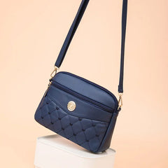 Heart Embroidery Crossbody Bag Women PU Leather Shoulder Bag Small Square Bag