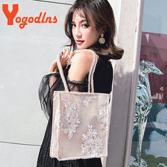 Lace Embroidery Handbag Women Large Capacity Shoulder Bag