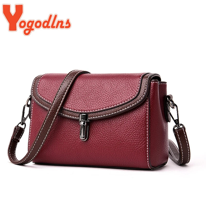 Vintage Square Crossbody Bag for Women Lady Lock Shoulder Bag