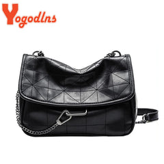 Vintage Shoulder Bag Chain Messenger Bags Soft Flap Crossbody Bag