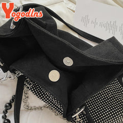 Rhinestone Bucket Bag Women Brands Shoulder Handbag Underarm Bag