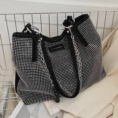 Rhinestone Bucket Bag Women Brands Shoulder Handbag Underarm Bag