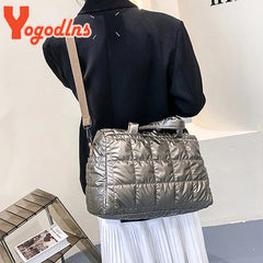 Space Padded Cotton Handbag Big Capacity Shoulder Bag Waterproof Nylon Bag