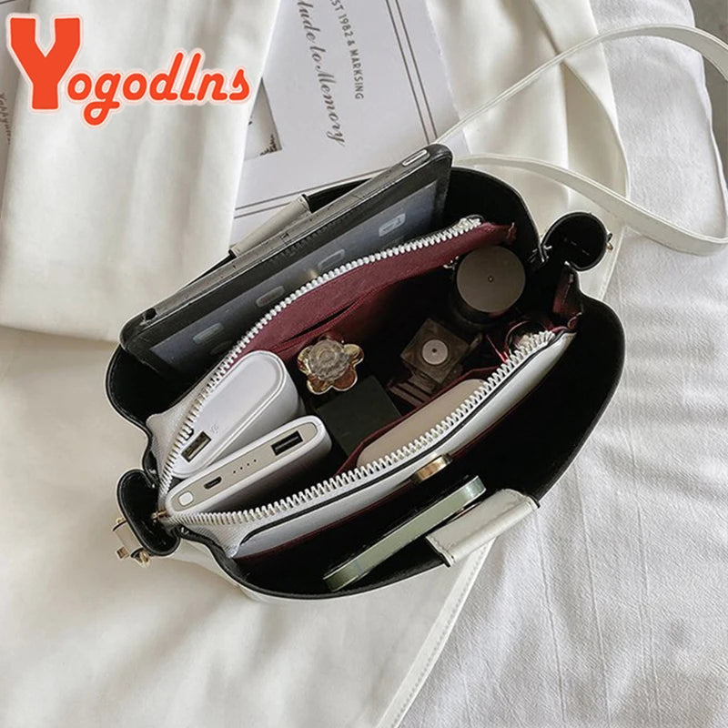 Tassel Bucket Bag Large Capacity Shoulder Messenger Lady Shopping Purse Tote