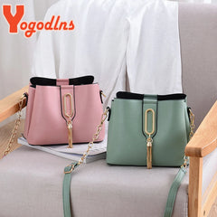 Tassel Bucket Bag Large Capacity Shoulder Messenger Lady Shopping Purse Tote