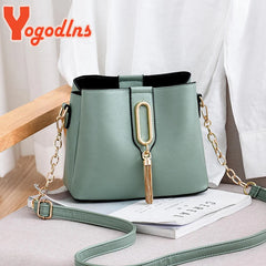 Tassel Bucket Bag Large Capacity Shoulder Messenger Lady Shopping Purse Tote