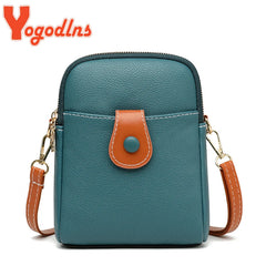 Women's PU Leather Crossbody Bag Multi-layer Messenger Handbag