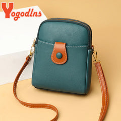 Women's PU Leather Crossbody Bag Multi-layer Messenger Handbag