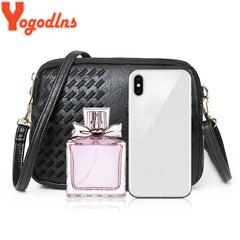 Embroidery Flower Small Crossbody Bag for Women Three Compartments